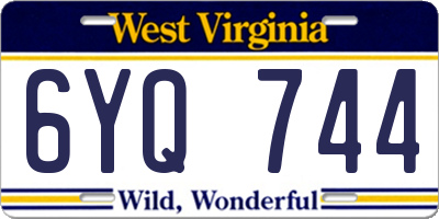 WV license plate 6YQ744
