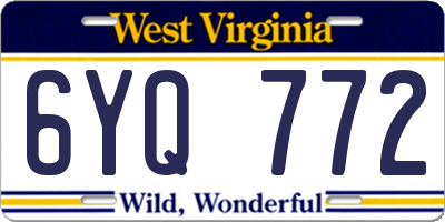 WV license plate 6YQ772