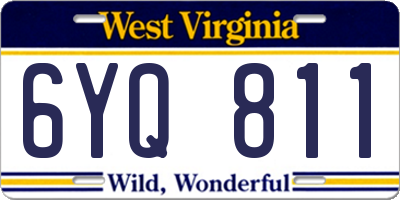 WV license plate 6YQ811