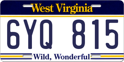 WV license plate 6YQ815