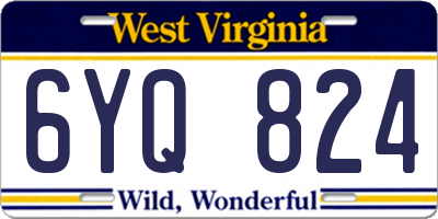 WV license plate 6YQ824