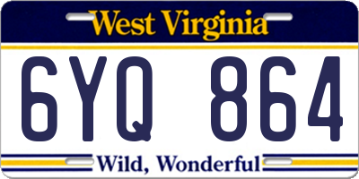 WV license plate 6YQ864