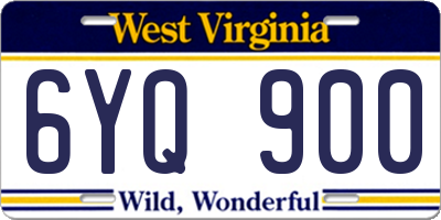 WV license plate 6YQ900