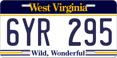 WV license plate 6YR295