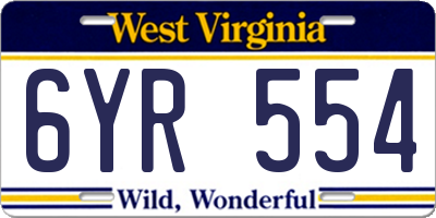 WV license plate 6YR554