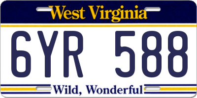 WV license plate 6YR588