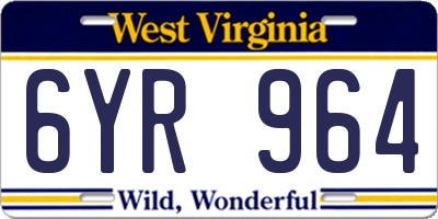WV license plate 6YR964