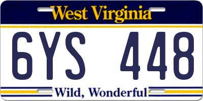 WV license plate 6YS448