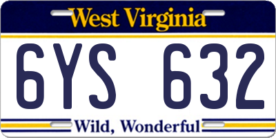WV license plate 6YS632