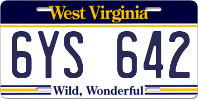 WV license plate 6YS642