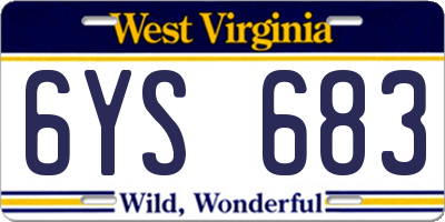 WV license plate 6YS683