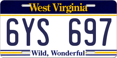 WV license plate 6YS697