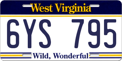WV license plate 6YS795