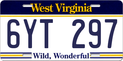 WV license plate 6YT297