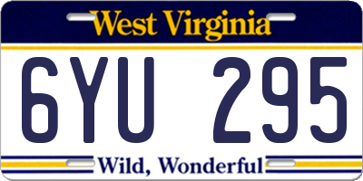 WV license plate 6YU295