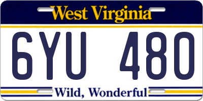 WV license plate 6YU480