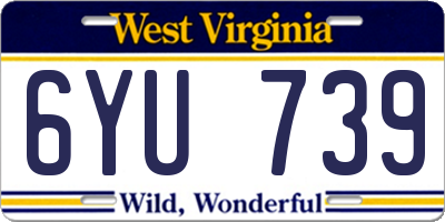 WV license plate 6YU739
