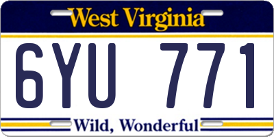 WV license plate 6YU771