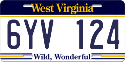 WV license plate 6YV124
