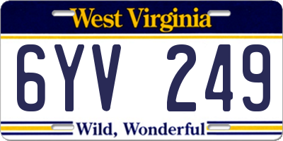 WV license plate 6YV249