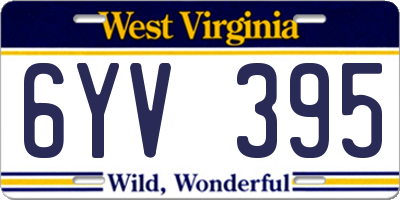 WV license plate 6YV395