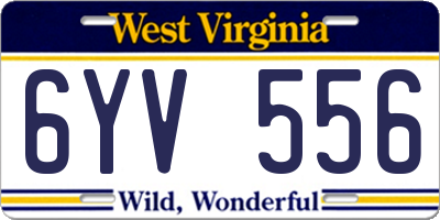 WV license plate 6YV556