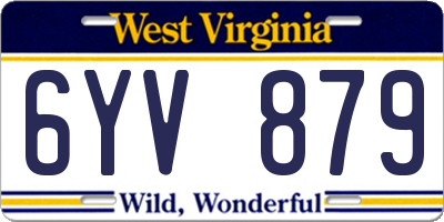 WV license plate 6YV879