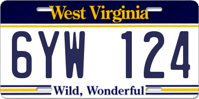 WV license plate 6YW124
