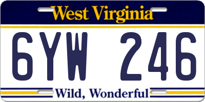 WV license plate 6YW246