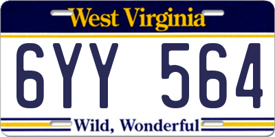 WV license plate 6YY564