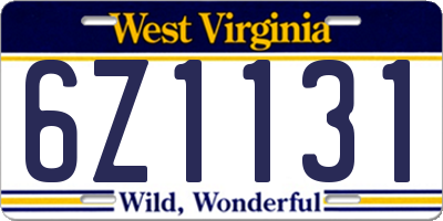 WV license plate 6Z1131