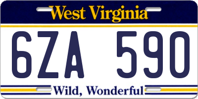 WV license plate 6ZA590