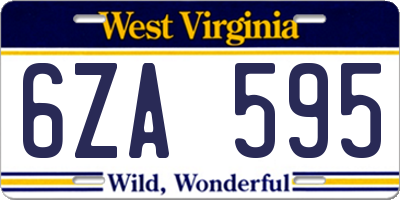 WV license plate 6ZA595