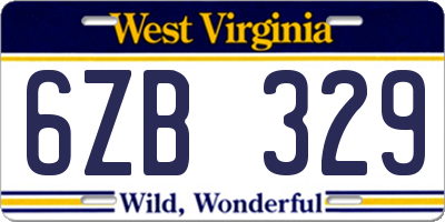 WV license plate 6ZB329