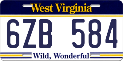 WV license plate 6ZB584