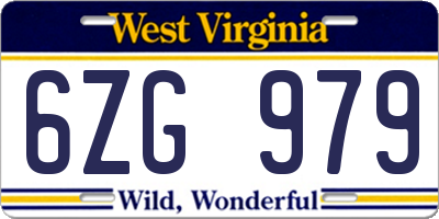 WV license plate 6ZG979