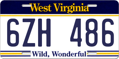 WV license plate 6ZH486