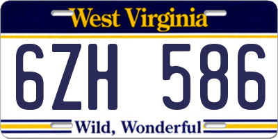 WV license plate 6ZH586
