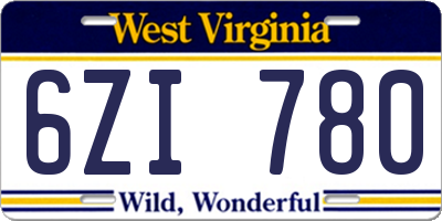 WV license plate 6ZI780