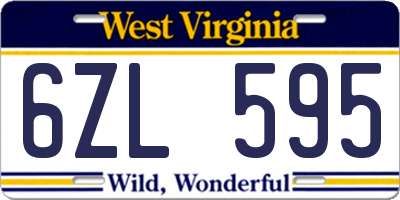 WV license plate 6ZL595