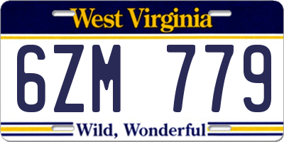 WV license plate 6ZM779