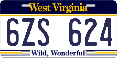WV license plate 6ZS624