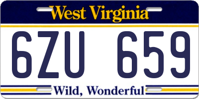 WV license plate 6ZU659