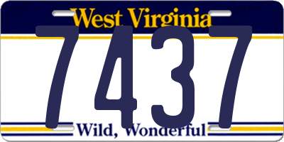 WV license plate 7437