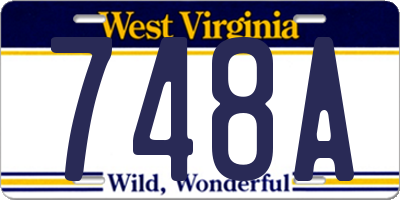 WV license plate 748A