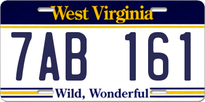 WV license plate 7AB161