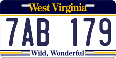 WV license plate 7AB179