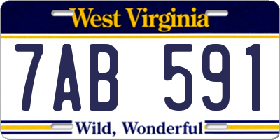 WV license plate 7AB591