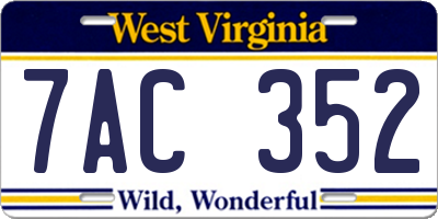 WV license plate 7AC352