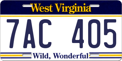 WV license plate 7AC405